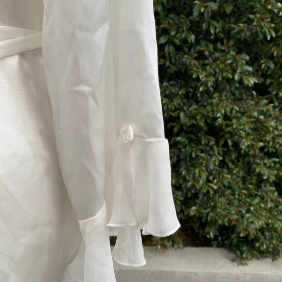 Linea Donatella White Embellished Silky Robe Women’s Large XL - Picture 8 of 9